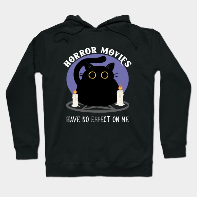 Horror Movies Have No Effect On Me - Funny Satanic Cat Design Hoodie by TMBTM